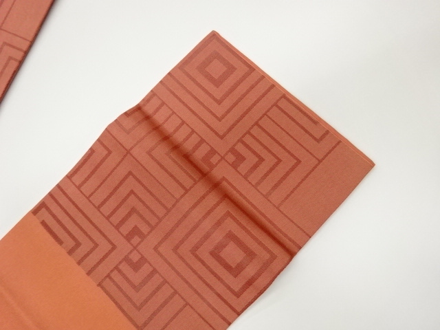  市松に子持ち色紙模様織出し名古屋帯